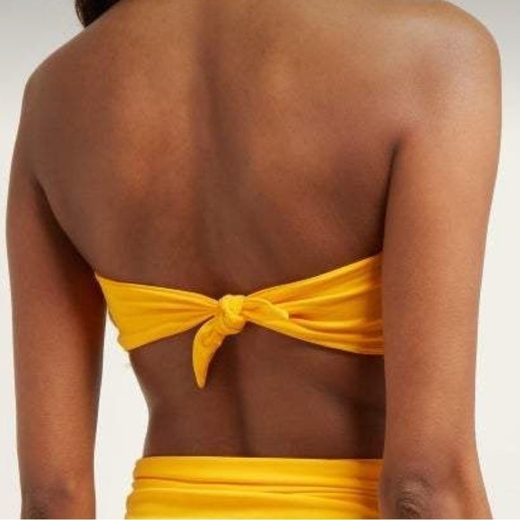 NWT Mara Hoffman Abigail Bandeau Tie Back Bikini Top Sprint Yellow - Picture 3 of 9